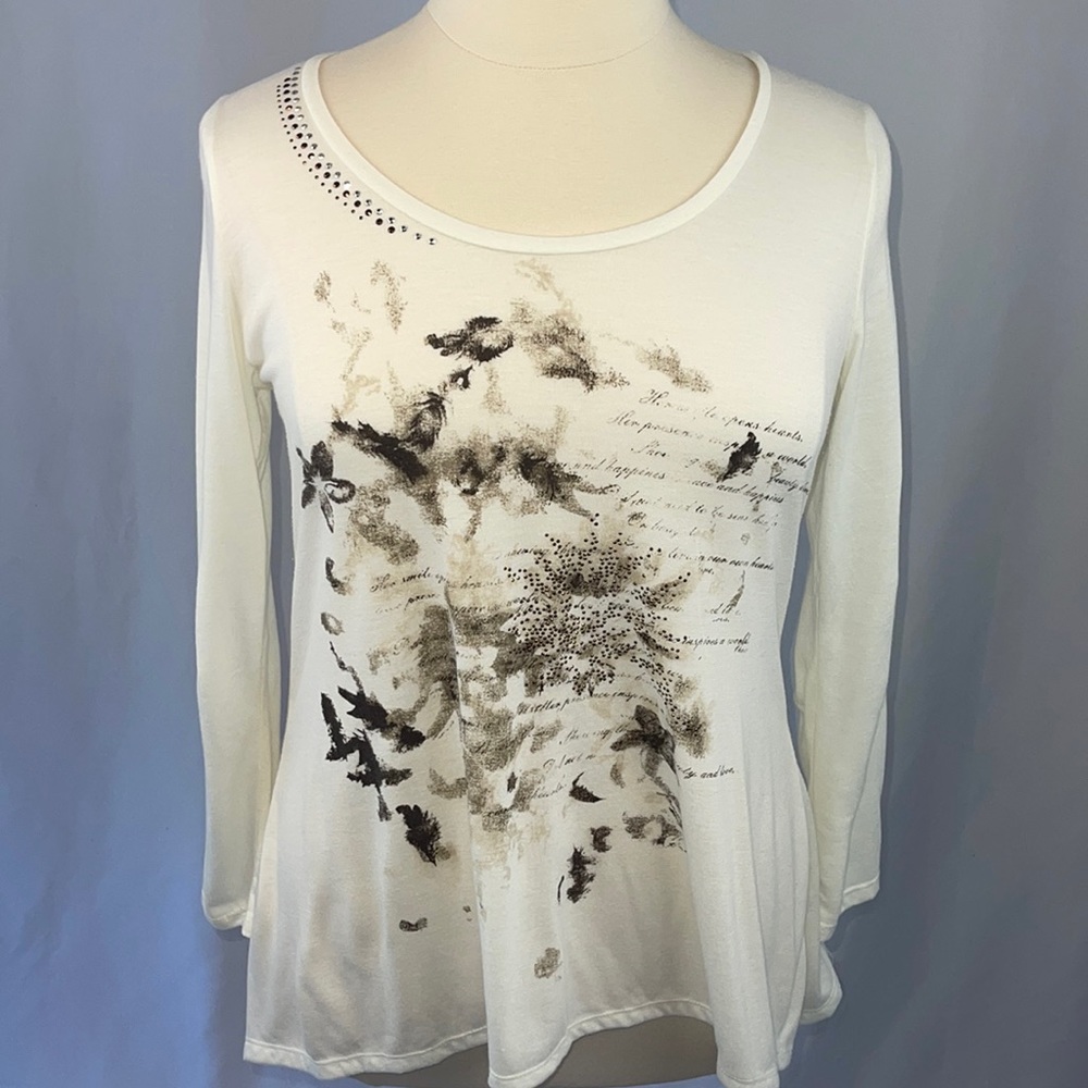 French Laundry scoop neck, long sleeve top - Large